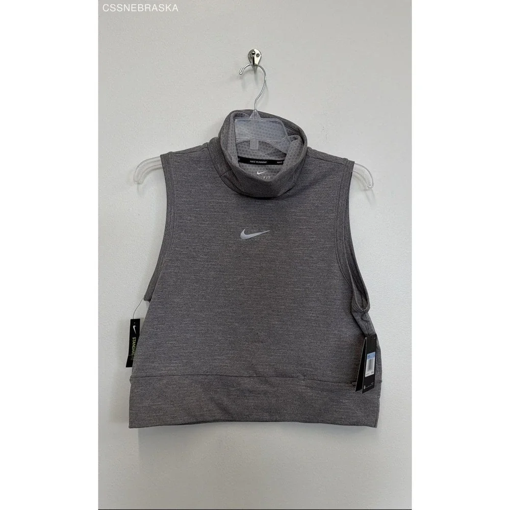Nike Gray Running Top‎ Women's Cowl Neck Sleeveless Dri Fit - Size M